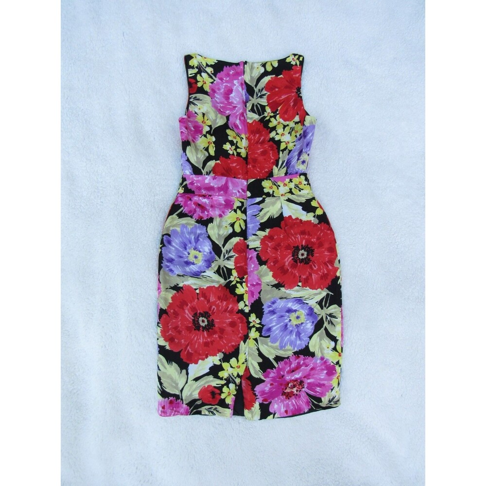 Banana Republic Dress Womens 2 Linen Blend Floral Sleeveless Lined Multicolor - Picture 2 of 16